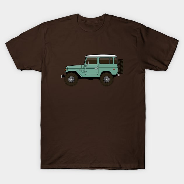 fj40 Land Cruiser green T-Shirt by -oddlyeven-